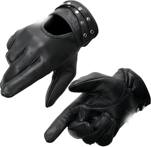 Gants en cuir légers noirs pour femmes Samroz Sports - Product Image 1