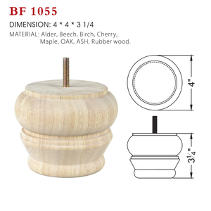 Pieds de remplacement en bois massif ronds, robustes, de style classique, pour canapé ou armoire, avec installation facile - Product Image 6