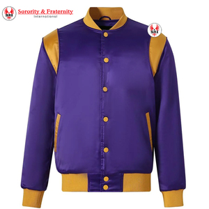Veste universitaire personnalisée Omega brodée en satin respirant, vêtements grecs PSI, veste longue pour homme, vente en gros - Product Image 6