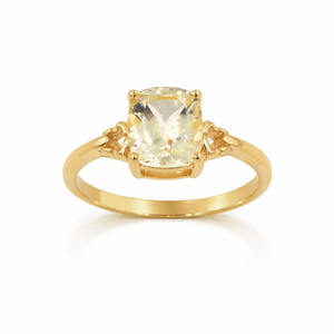 Anillo de Plata de Ley 925 con Aguamarina Amarilla, Corte Cojín, Engaste de Garras, Banda Tallada, Chapado en Oro y Rodio, Joyería de Diseño - Product Image 4