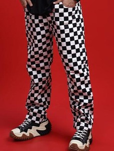 Pantalon droit patchwork pour femme, taille mi-haute, coupe régulière, longueur intégrale, style hip-hop, taille élastique, tissu tricoté respirant - Product Image 1