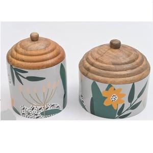 Juego de 2 recipientes modernos para cocina, novedad, para azúcar, sal, té/café, con acabado esmaltado. - Product Image 1