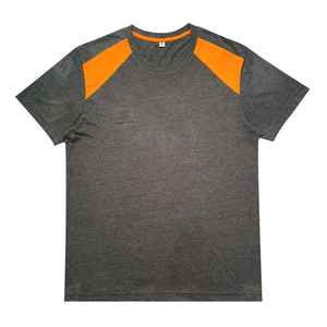 เสื้อยืดสไตล์ลำลองสำหรับผู้ชาย เสื้อผ้าสำหรับผู้ชายจากผู้ผลิต ผ้าฝ้าย 100% สีดำและสีส้มล้วน - Product Image 2