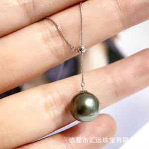 Collier en perles de mer Akoya japonaises de 8 à 10 mm, pendentif en or 18 carats avec diamant, chaîne de clavicule Heavenly Maiden, pendentifs fins - Product Image 3