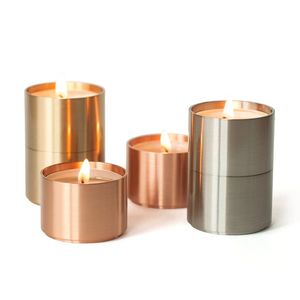 ชุดเชิงเทียนสแตนเลสสีทองแดงทันสมัย ทนความร้อน สำหรับตกแต่งบ้าน - Product Image 2