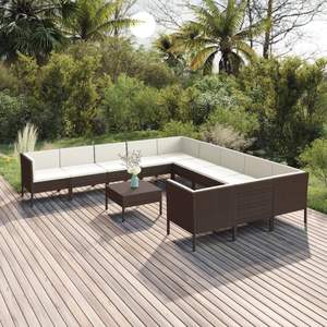 Conjunto Modular Grande de Muebles de Jardín de Ratán PE Marrón, Muebles Modulares de Exterior de Primera Calidad - Product Image 1