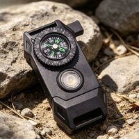 Boucle de paracorde LED SOS d'urgence avec boussole intégrée, accessoire multi-outils léger pour bracelets en paracorde et camping