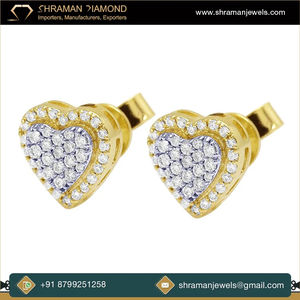 Boucles d'oreilles tendance en argent 925 plaqué rhodium avec moissanite, forme cœur romantique, cadeau d'anniversaire pour femme - Product Image 4