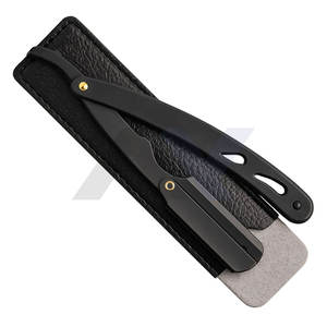 มีดโกนหนวดตรงสำหรับผู้ชาย สแตนเลสสีดำ สำหรับช่างตัดผม ยี่ห้อ OEM ราคาขายส่งจากโรงงาน - Product Image 6