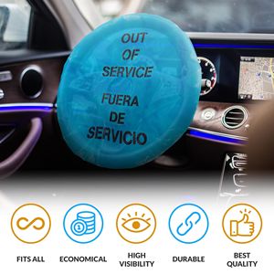 Cubierta de volante desechable azul de 24 pulgadas, paquete de 5 servicios para vehículos, 40 GSM PP + PE, banda elástica, cubierta de rueda de coche elástica - Product Image 4