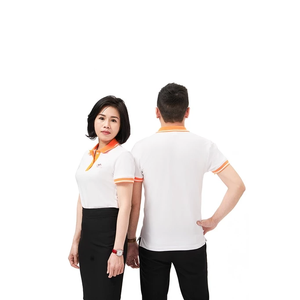 Men's Short Sleeve Casual Shirt <b>White</b> Orange TC Cotton Polyester Knitted Fabric Wrinkle Resistant FMF - Product Image 2