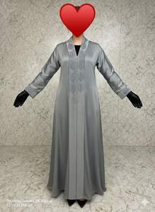 ชุดเดรสปาร์ตี้สำหรับนักออกแบบ ตกแต่งลายปักใบไม้ งานฝีมือ บุรก้า ชุดมุสลิม ผ้าคลุมศีรษะอิสลาม ดูปาตตา อาบายะหรูหรา ฮิญาบ ทรงตรง - Product Image 3