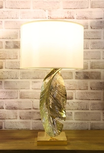 Modern luxury silver <b>feather</b> sculpture table lamp black fabric <b>shade</b> Art Deco bedside living room home decor desk <b>light</b> - Product Image 4
