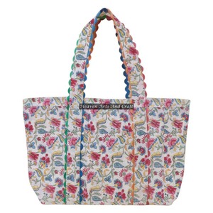 Sac fourre-tout en coton 100% fait main Ric Rac, imprimé à la main en Inde, sac à bandoulière pour le marché, avec un design élégant - Product Image 1