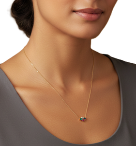 Collier de luxe multi-gemmes en or jaune massif 14K 18K pour femme, bijoux fins, collier délicat et coloré en diamants naturels - Product Image 6