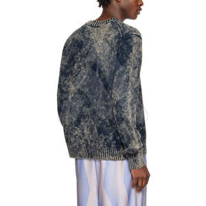 Suéter de Punto Oversize para Hombre, Estilo Streetwear, Lavado Ácido, 100% Algodón, Transpirable, con Logotipo Personalizado, OEM, Alta Calidad, 2026 - Product Image 2