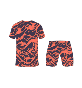 ชุดเสื้อฟุตบอลลายพรางสีส้มสำหรับผู้ชาย แบรนด์เฟรอชเชียส เมนส์ คอวี แขนสั้น ระบายเหงื่อได้ดี ทรงสปอร์ต - Product Image 3