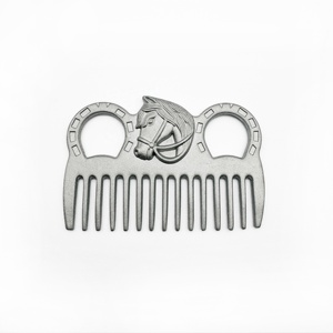 Cepillo de acero inoxidable para caballos con mango, peine de metal reutilizable para el cuidado y aseo de animales, peine para el aseo de caballos con mango, peine para ovejas - Product Image 3