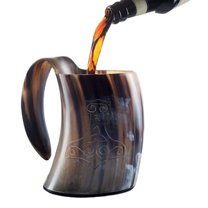 Taza de cuerno tallado vikingo hecho a mano, diseño nórdico, cuerno de búfalo Natural, 500ml, a prueba de fugas, ecológico, Apto para lavavajillas, para beber - Product Image 6