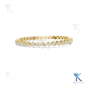 2.90 mm Lab Grown Oval Cut Diamond Tennis Bracelet with S Link Swirl Design 14K <b>Solid</b> <b>Gold</b> Luxury Style for Party & Gift - Product Image 1