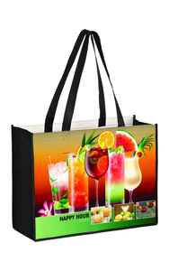 Bolsas de compras plegables reutilizables no tejidas personalizadas de lujo con logotipo laminado y mango de cuerda impreso - Product Image 5