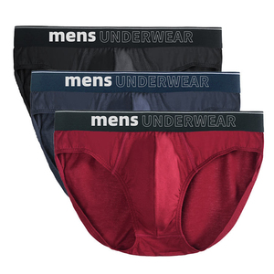 Custom Men's Breathable <b>Boxer</b> Briefs Knitted <b>Polyester</b> Mid-Rise Underwear Quick Dry Embroidery Daily Wear - Product Image 3