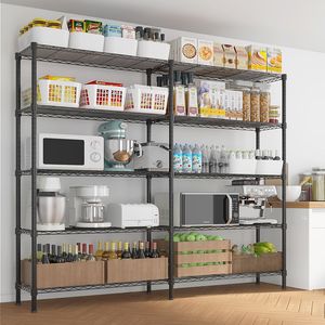 Scaffalatura Metallica NSF da 58 Piedi, Capacità 1500 Libbre, 5 Ripiani Regolabili, Scaffale di Stoccaggio in Metallo da 58 Piedi con Ripiani Regolabili - Product Image 1