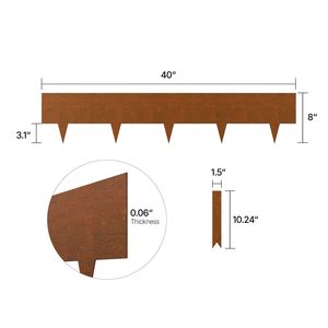 Steel Landscape <b>Edging</b> Weather-Resistant Pre-Rusted <b>Metal</b> 6 Packs 40 X 8 Bendable Garden <b>Edging</b> <b>Border</b> for Landscaping Decking - Product Image 5