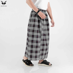 Izar Islámico para Hombre de Alta Densidad, Tejido de Algodón Transpirable con Patrón Clásico a Cuadros, Ropa de Estar Modesta para Hombres Musulmanes - Product Image 2