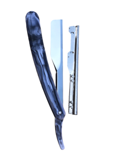 Rasoir droit professionnel de barbier en acier inoxydable avec manche en acier - Product Image 4