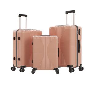 Set di Valigie 3-in-1 in PP con Ruote, Senza Serratura TSA, Oro Rosa, 20, 24, 28 Pollici - Product Image 2