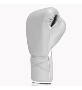 Gants de boxe en PU blancs, à doigts entiers, avec fermeture à lacets, pour adultes - Product Image 1