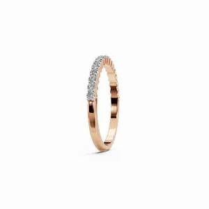 Graceful Radiance Stackable 18K Rose Gold Lab Grown Diamond <b>Ring</b> for Women 17 Stones Luxury IGI Certified - Product Image 2