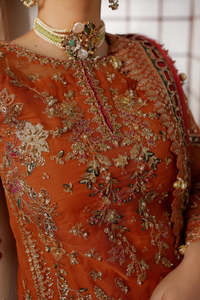 Robe de soirée élégante en organza brodée, coupe trapèze, avec imprimé floral, manches longues, col montant, longueur au sol, taille et couleur personnalisées - Product Image 5