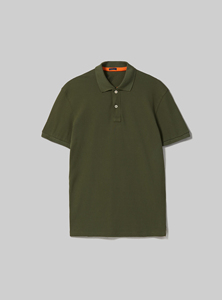 Polo en coton piqué vert uni à manches courtes pour homme, respirant, décontracté, coupe classique - Product Image 5