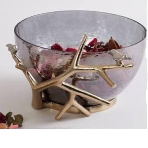 Latest Design Fruit Serving Bowl Unique Style Customize Size Hand Curved Decorative Sweet Snack Serving Metal Bowl - Product Image 1