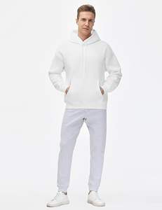 Conjunto de Sudadera con Capucha y Pantalones Deportivos para Hombre, Talla Grande, Color Negro, 2 Piezas, Tejido Grueso, Teñido, de Secado Rápido, para Invierno, Estilo Global - Product Image 6