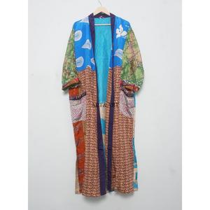 Vintage Recycled Silk <b>Kimono</b> Daily Night Wear Indian Sari <b>Kimono</b> in multicolor Sleepwear <b>Kimono</b> Bridesmaids Robes <b>Beach</b> Cover Up - Product Image 5