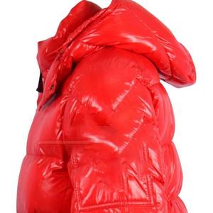 Chaqueta de Invierno Extra Grande para Hombre 2026, Chaqueta Acolchada con Capucha de Diseñador, Color Rojo con Logotipo Personalizado, Chaqueta de Burbujas Brillante - Product Image 3