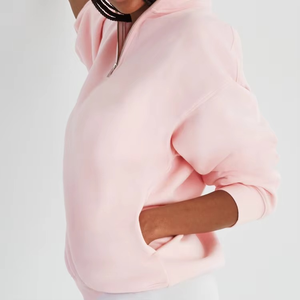 Sudadera con Capucha de Alta Calidad, Personalizada, 100% Algodón, Forrada, Lisa, de Felpa para Otoño, Manga Larga, con Cierre de Cremallera y Bolsillo, Estilo Urbano para Mujer - Product Image 5