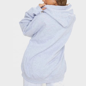 Sweat-shirt à capuche oversize pour femme, couleur unie, épaules tombantes, manches longues, tricot en coton, vêtements d'automne - Product Image 5