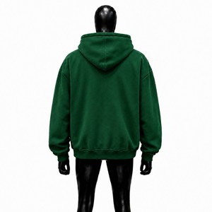 Sudadera con capucha verde con cremallera City Boyz para hombre, estilo oversize, de forro polar, con estampado frontal de letras, corte regular, para otoño, a la moda. - Product Image 2
