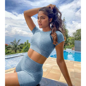 Conjunto Deportivo Seamless para Mujer, Bra Deportivo y Leggings de Cintura Media, Ropa Deportiva para Yoga y Fitness, Tela Inteligente con Elasticidad Activa y Secado Rápido - Product Image 2