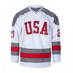 เสื้อฮอกกี้น้ำแข็งปี 2026 สำหรับผู้ชาย แขนยาว คอวี ระบายเหงื่อ ป้องกันแบคทีเรีย ผลิตจากโพลีเอสเตอร์ ชุดกีฬา พิมพ์ลายด้วยความร้อน - Product Image 2