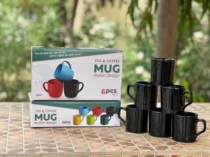 Ensemble de 6 tasses à latte en céramique, tasse à café avec poignée, 350 ml, tasse minimaliste pour thé, lait, expresso, pour un usage quotidien - Product Image 1