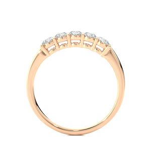 Bague en diamant taille ronde 0,51 carat, bague en diamant naturel avec 5 pierres de diamant, bijoux fins en diamant d'Inde - Product Image 2