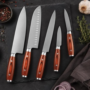 Juego de Cuchillos de Cocina Hechos a Mano por A&M Enterprises con Diseño de Mango con Textura de Madera, Juego de Cuchillos de Chef Profesionales, Cuchillos de Caza - Product Image 2