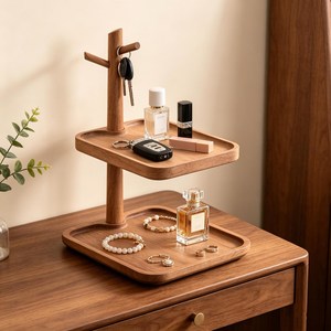 Étagère de rangement en bois à double niveau pour le salon, organisation des articles divers, support multifonctionnel par AALIYAN IMPEX - Product Image 4