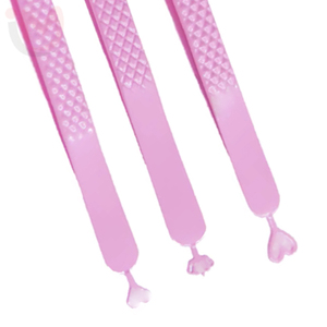 Pince à épiler pour extensions de cils en fibre dorée, acier inoxydable avec grip, nouveau modèle pour extensions de cils - Product Image 3