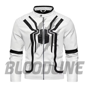 เสื้อแจ็คเก็ตหนัง PU สีดำสำหรับผู้ชาย คอตั้ง ทรงเข้ารูป สไตล์นักขี่มอเตอร์ไซค์ พิมพ์ลายตัวอักษร ปิดด้วยซิป เหมาะสำหรับใส่ในฤดูใบไม้ร่วง - Product Image 5